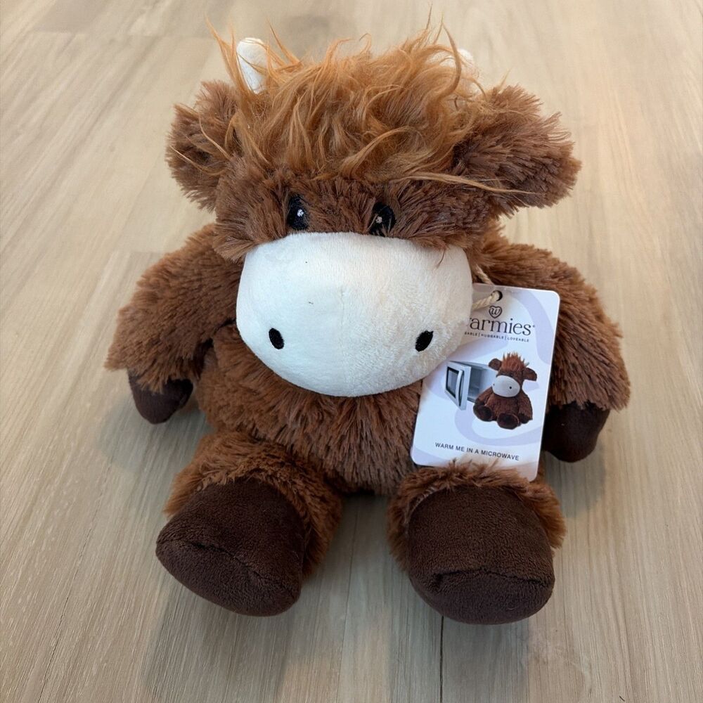 Warmies Highland Cow Microwaveable Lavender Scented Plush Stuffed Animal Brown